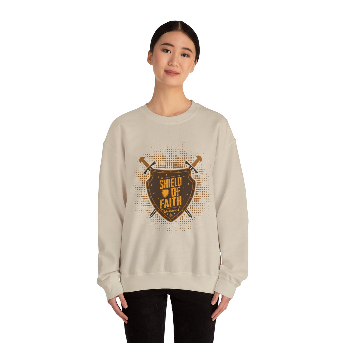 Shield Of Faith Unisex Heavy Blend™ Crewneck Sweatshirt, Dot Design