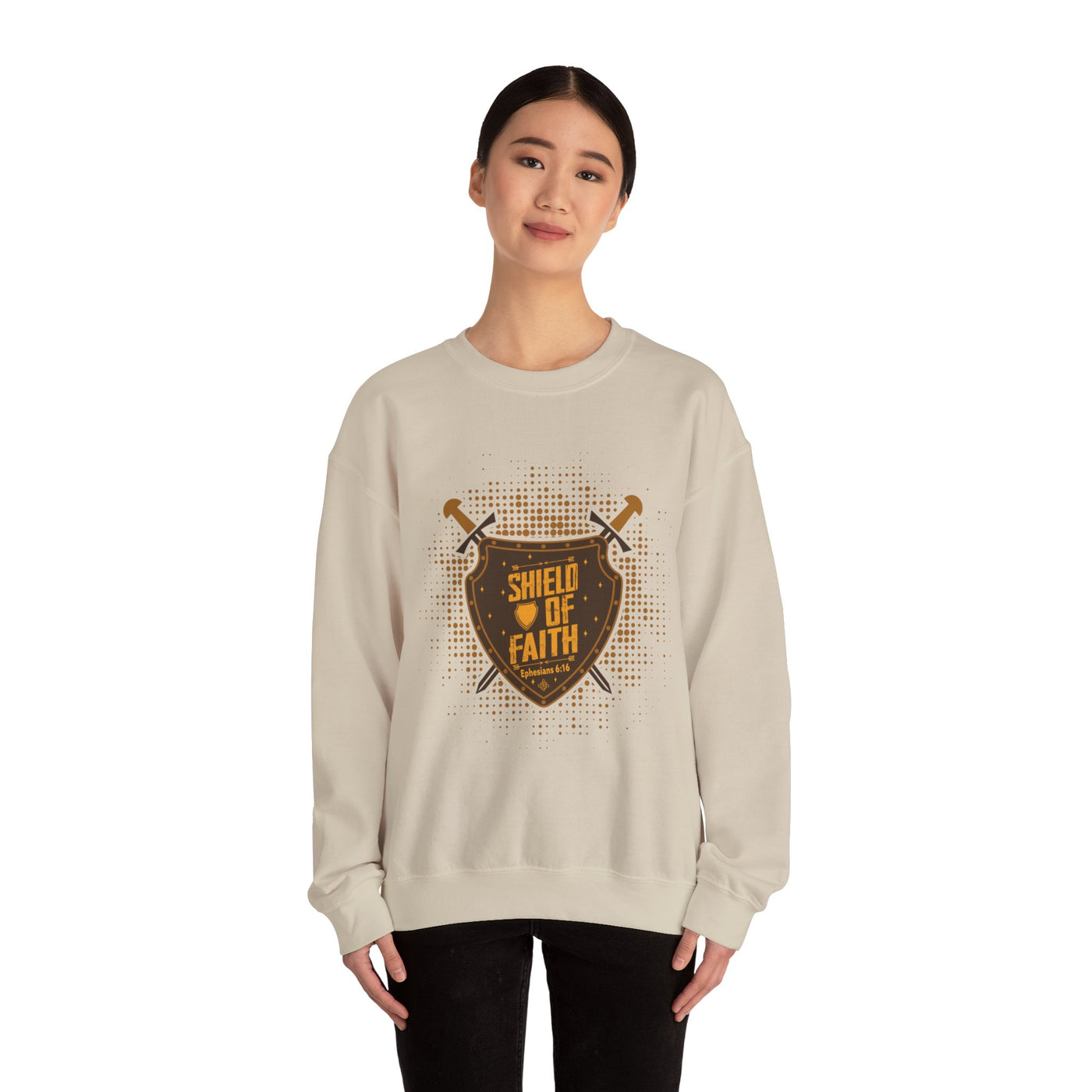 Shield Of Faith Unisex Heavy Blend™ Crewneck Sweatshirt, Dot Design
