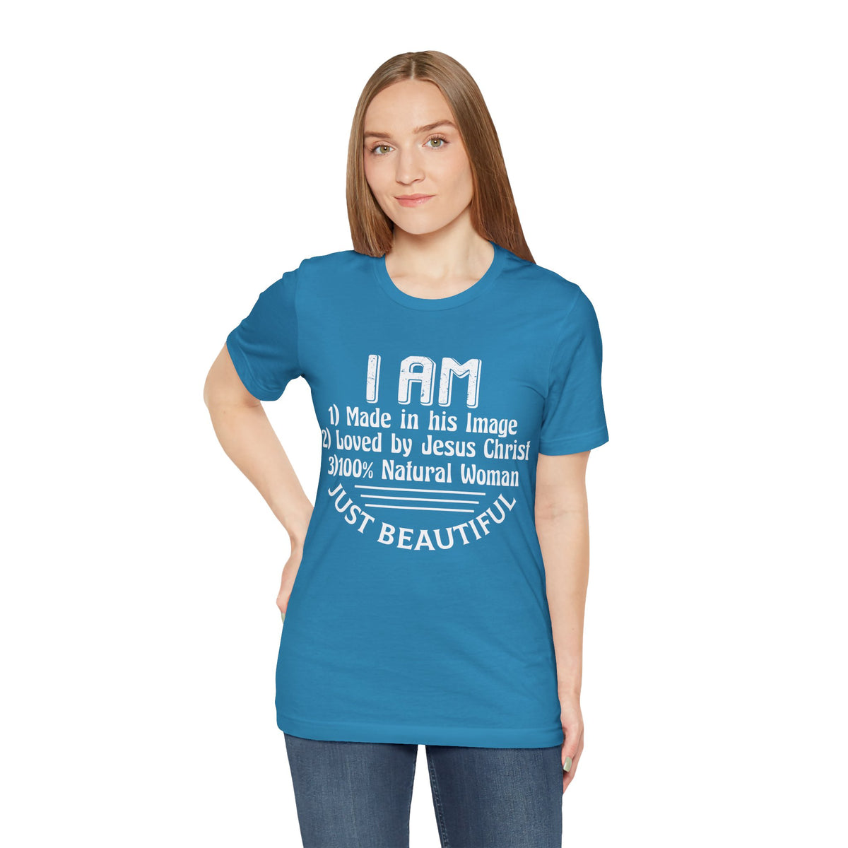 I Am Just Beautiful Women Jersey Short Sleeve Tee, Aesthetic Design