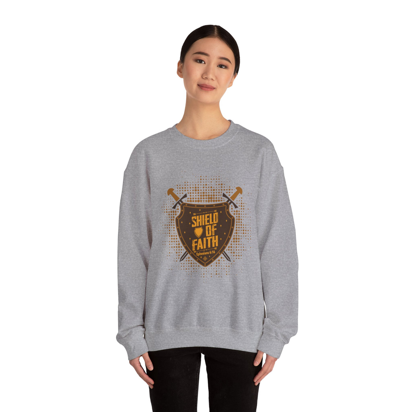 Shield Of Faith Unisex Heavy Blend™ Crewneck Sweatshirt, Dot Design