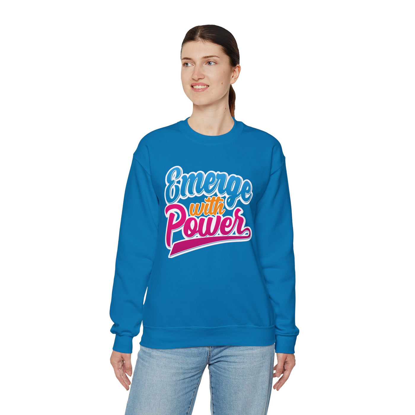 Emerge With Power Cartoon Design Unisex Heavy Blend™ Crewneck Sweatshirt