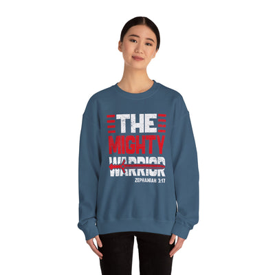 The Mighty Warrior Zephaniah 3:17 Unisex Heavy Blend™ Crewneck Sweatshirt