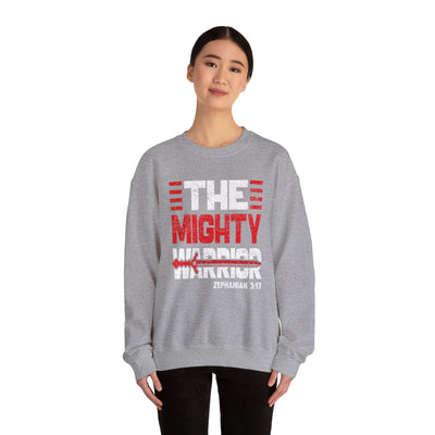 The Mighty Warrior Zephaniah 3:17 Unisex Heavy Blend™ Crewneck Sweatshirt
