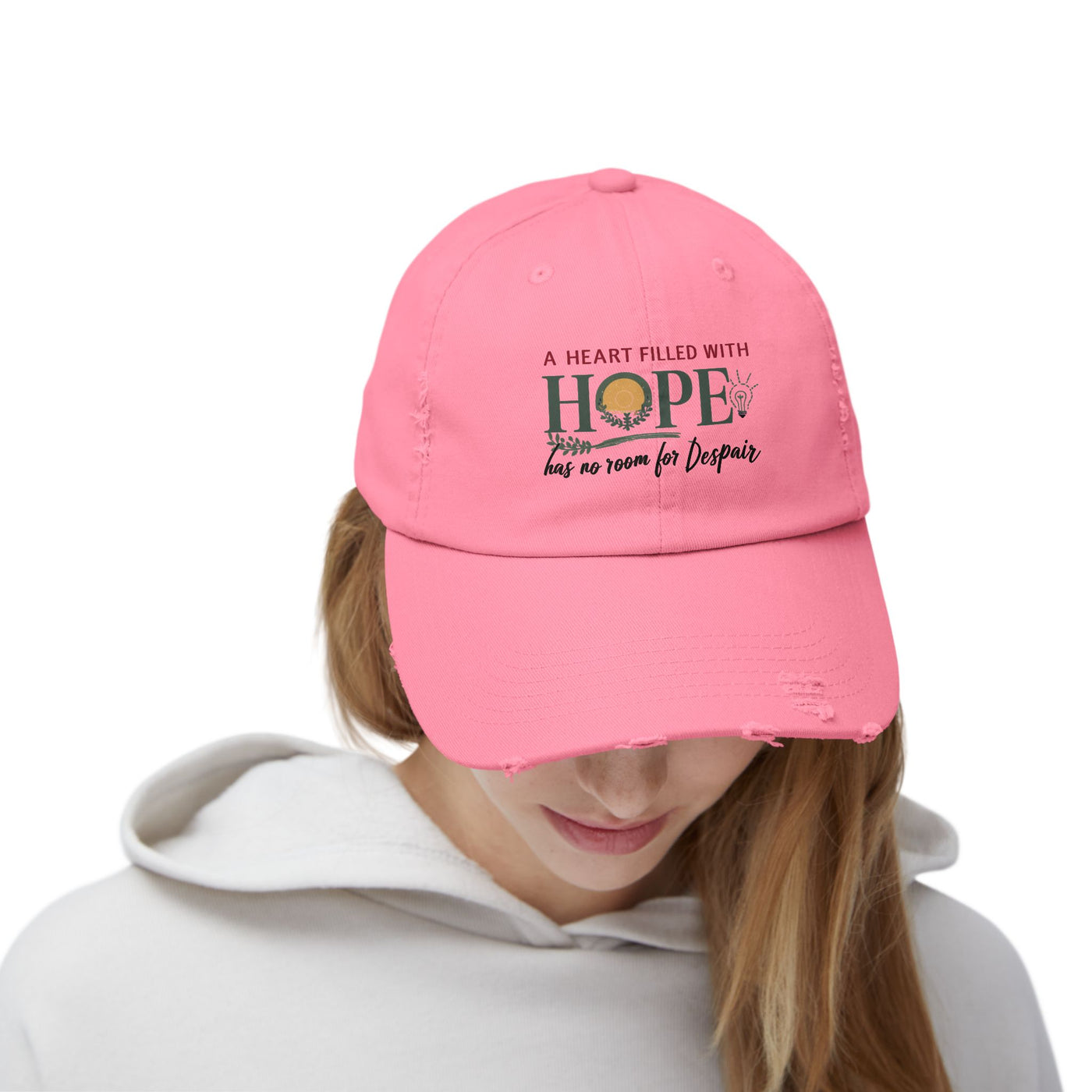A Heart Filled With Hope Unisex Distressed Cap