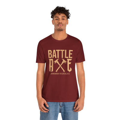 Battle Axe Unisex Jersey Short Sleeve Tee, Golden Design
