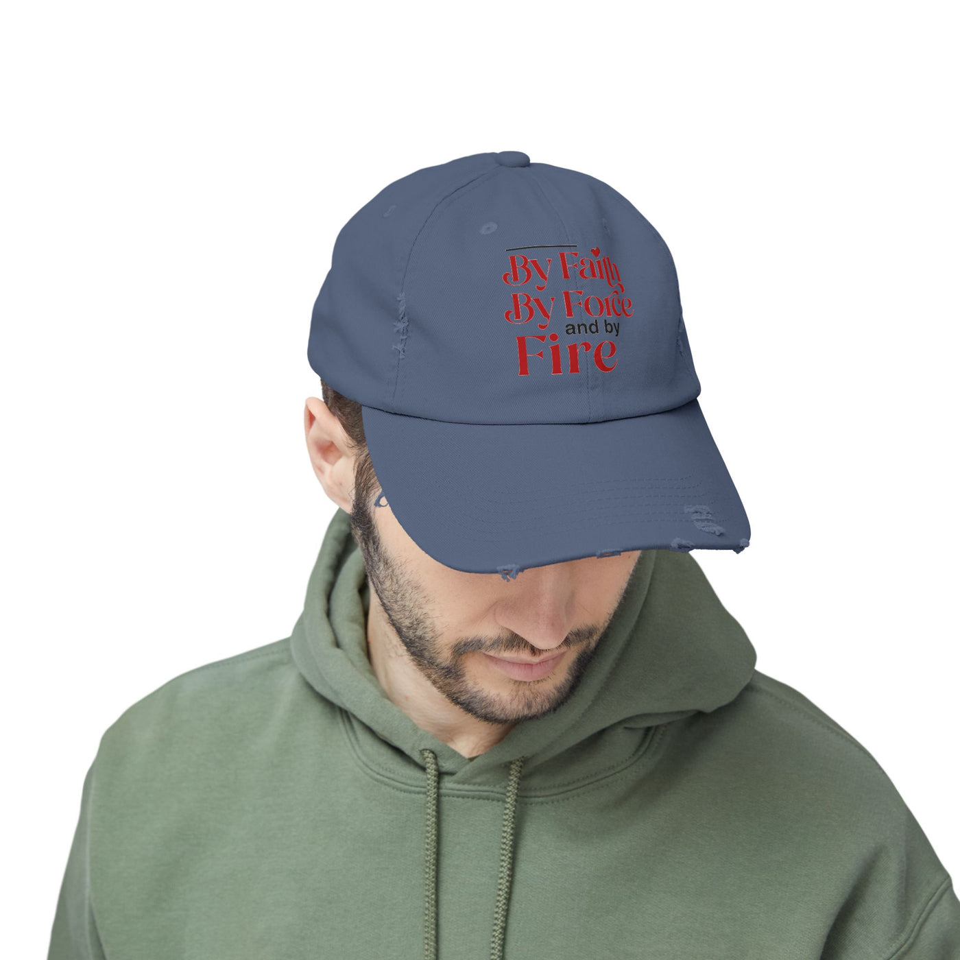 By Faith By Force And By Fire Unisex Distressed Cap, Mixed Design