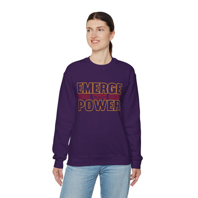 Emerge With Power Unisex Heavy Blend™ Crewneck Sweatshirt, Block Design
