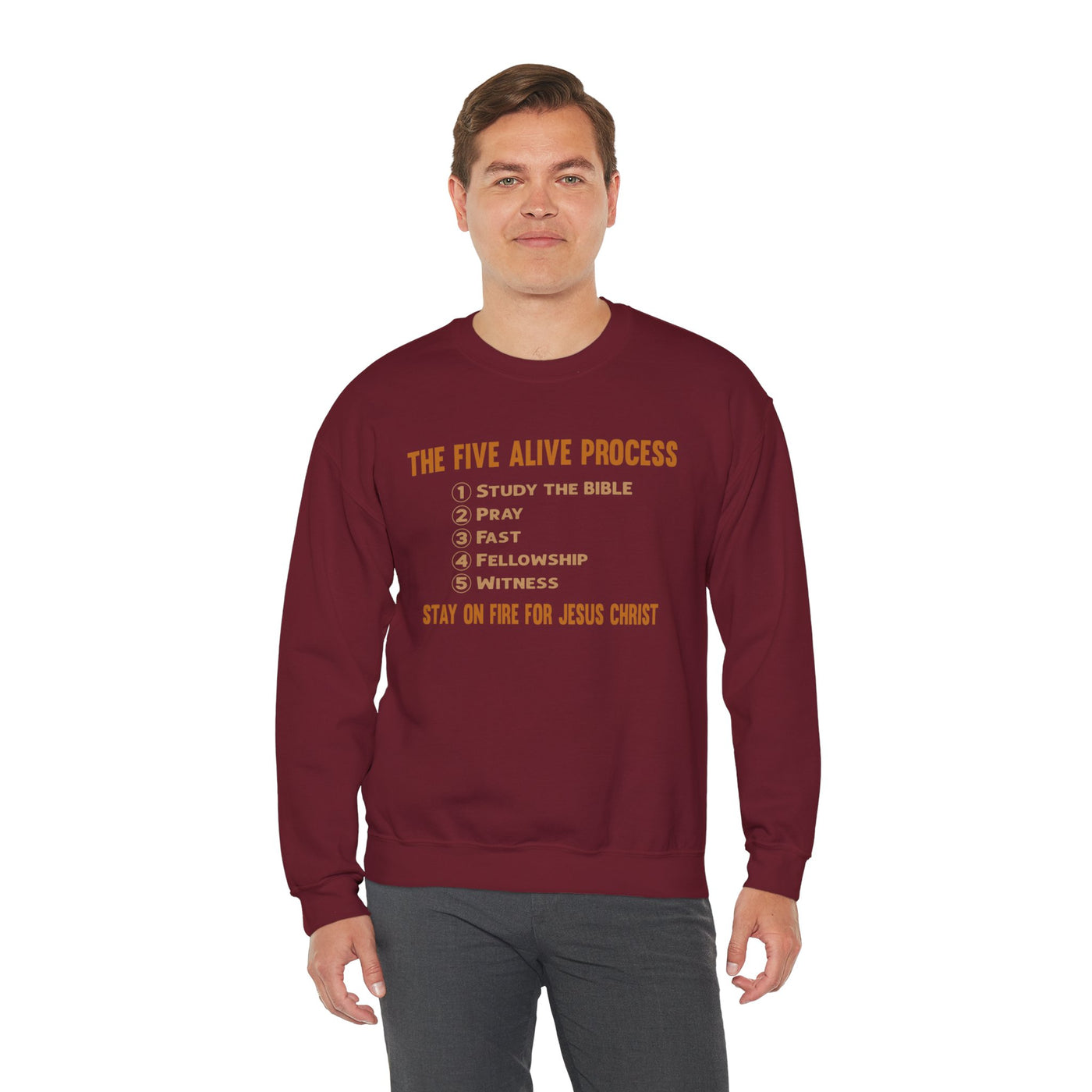 The Five Alive Process Text Based Unisex Heavy Blend™ Crewneck Sweatshirt,