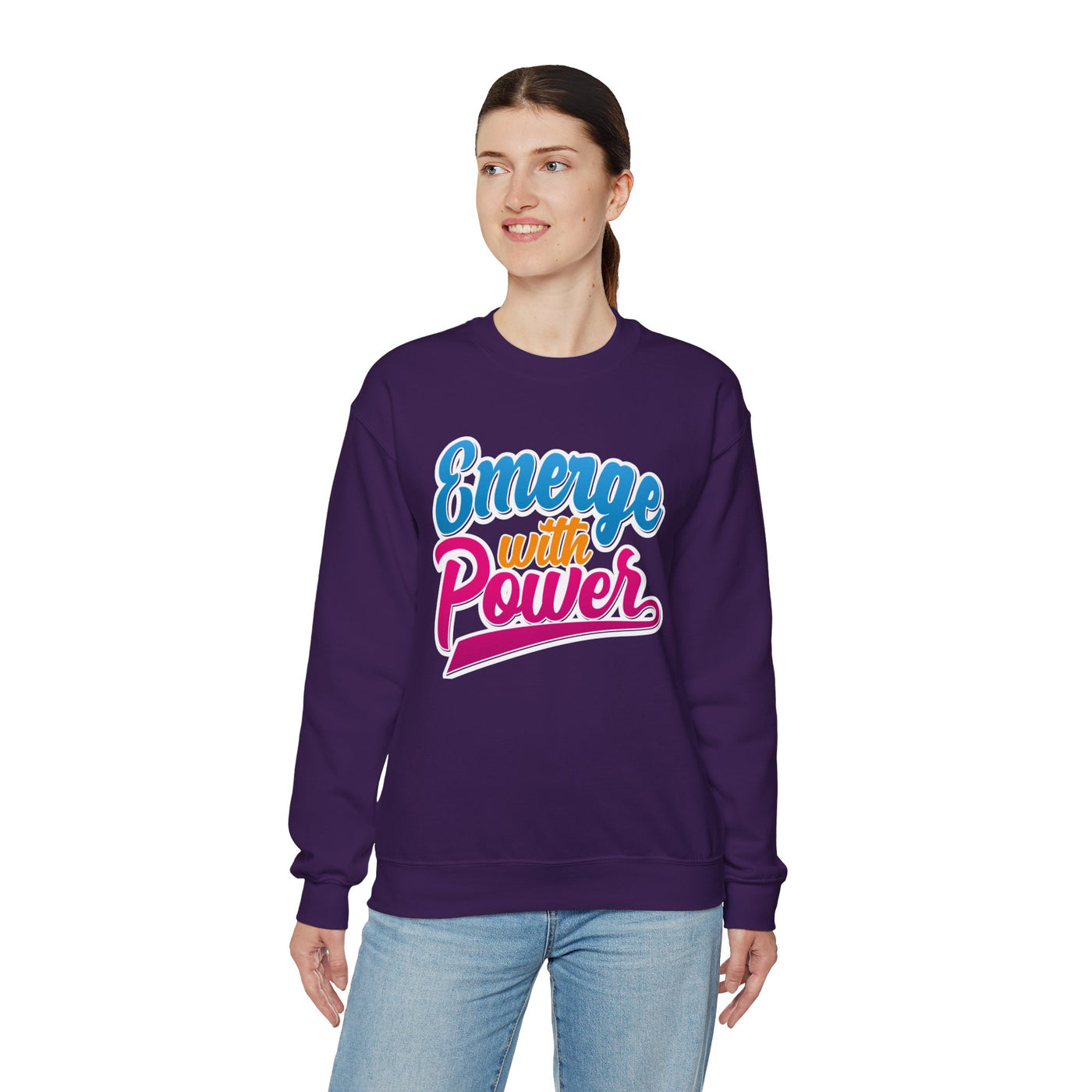 Emerge With Power Cartoon Design Unisex Heavy Blend™ Crewneck Sweatshirt