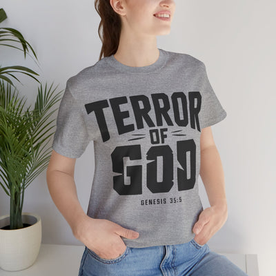 Terror Of God Genesis 35:5 Unisex Jersey Short Sleeve Tee, Black Design
