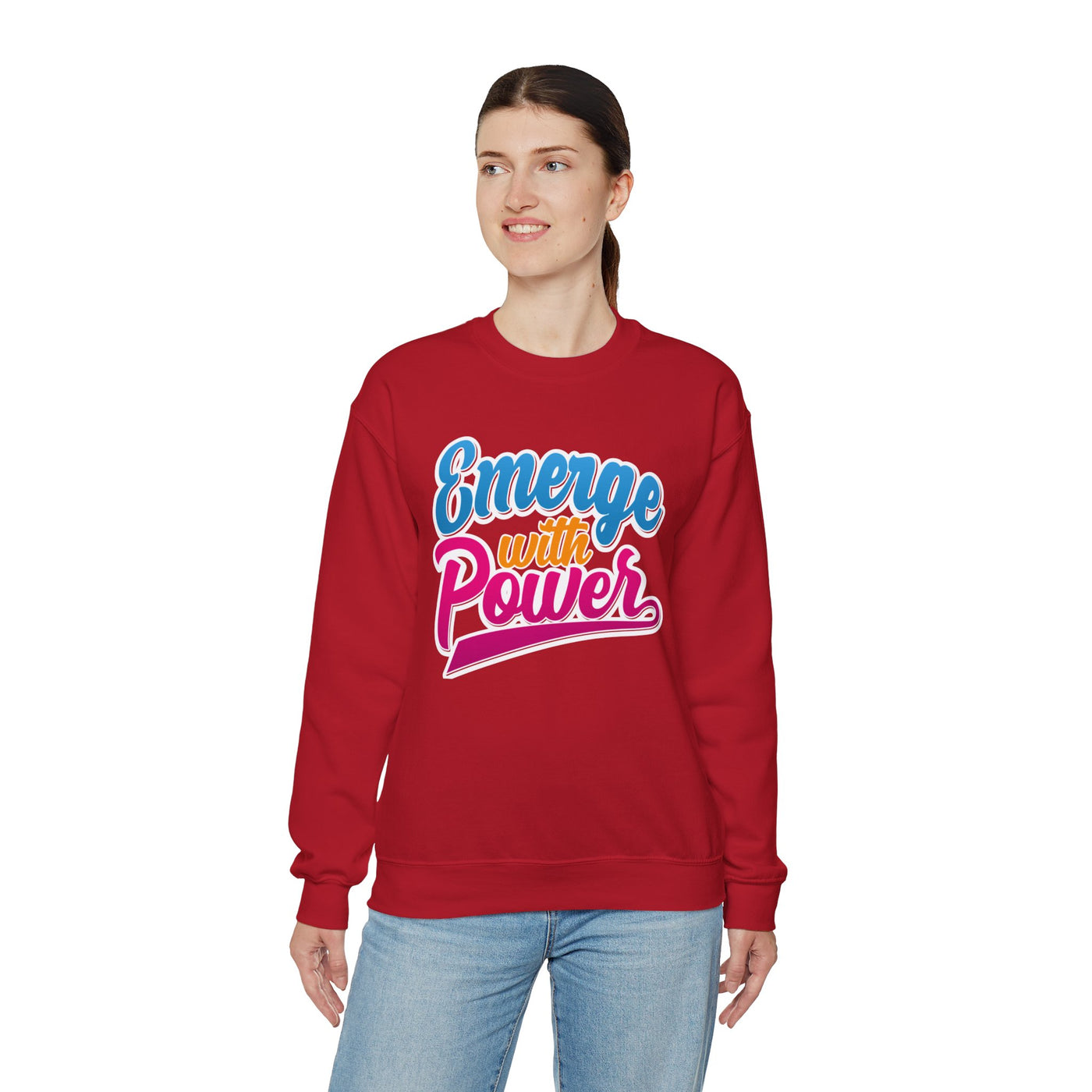 Emerge With Power Cartoon Design Unisex Heavy Blend™ Crewneck Sweatshirt