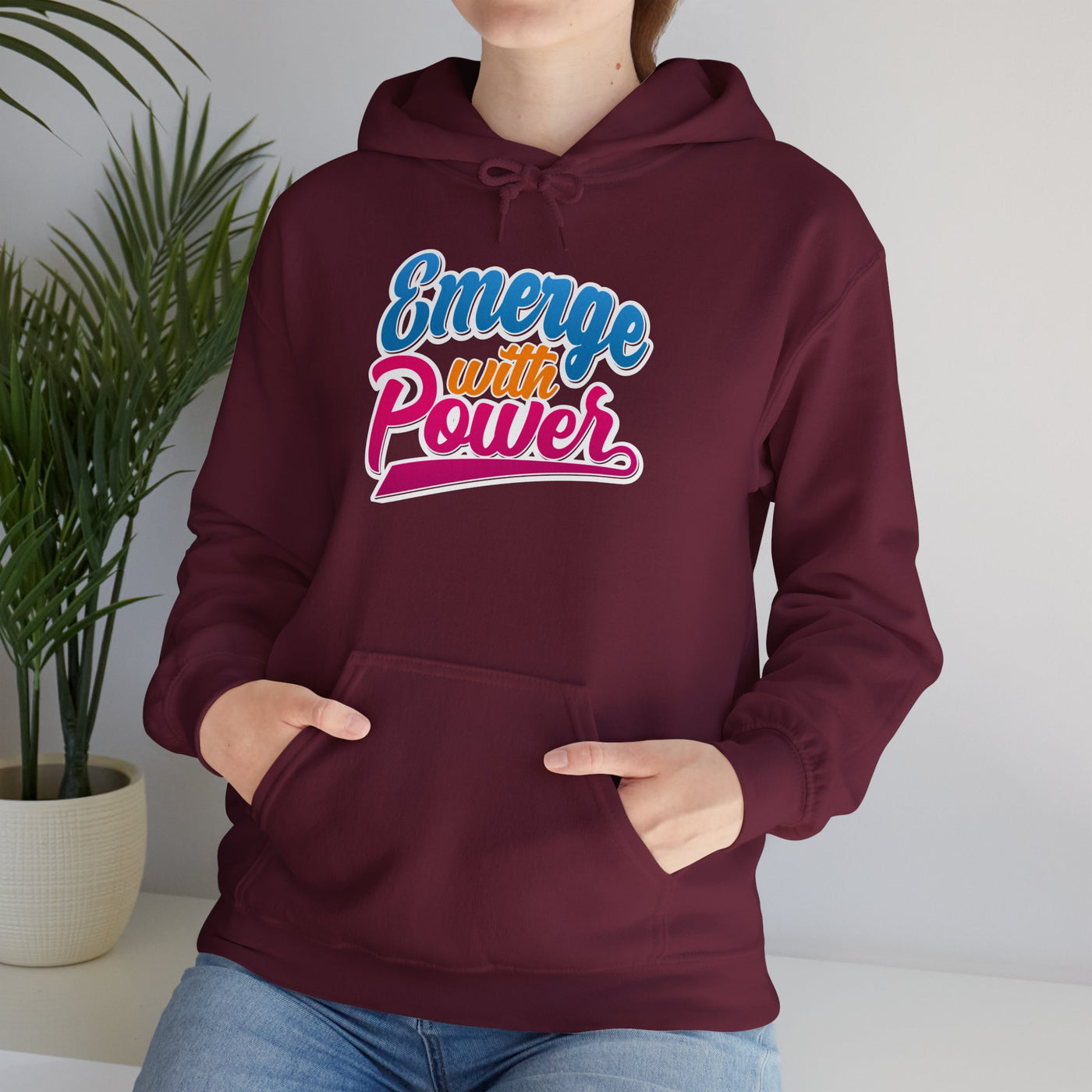 Emerge With Power Cartoon Design Unisex Heavy Blend™ Hooded Sweatshirt
