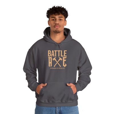 Battle Axe Unisex Heavy Blend™ Hooded Sweatshirt, Golden Design