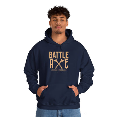 Battle Axe Unisex Heavy Blend™ Hooded Sweatshirt, Golden Design