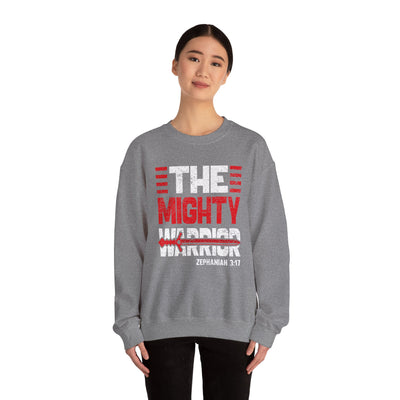 The Mighty Warrior Zephaniah 3:17 Unisex Heavy Blend™ Crewneck Sweatshirt