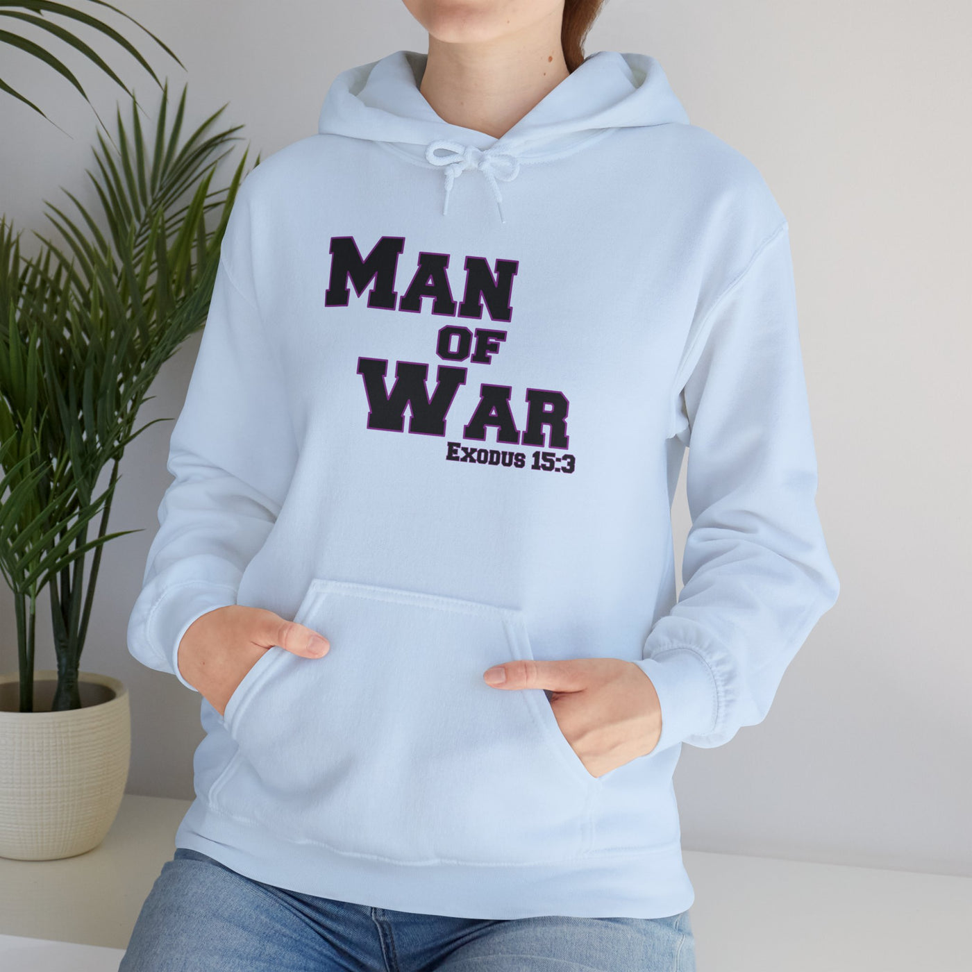 Man Of War Exodus 15:3 Unisex Heavy Blend™ Hooded Sweatshirt