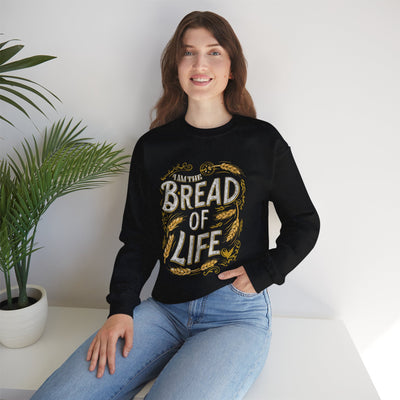 Bread Of Life Unisex Heavy Blend™ Crewneck Sweatshirt, Aesthetic Design