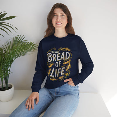 Bread Of Life Unisex Heavy Blend™ Crewneck Sweatshirt, Aesthetic Design