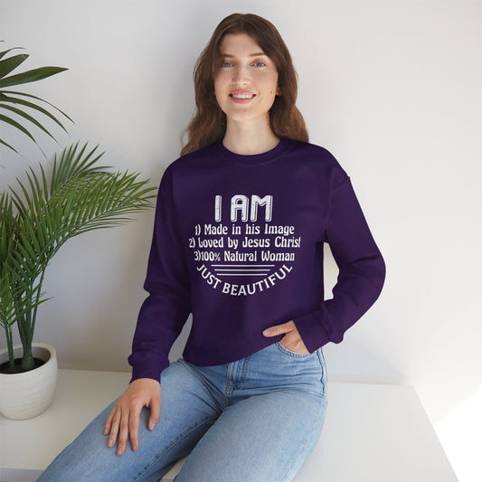 I Am Just Beautiful Women Heavy Blend™ Crewneck Sweatshirt Aesthetics