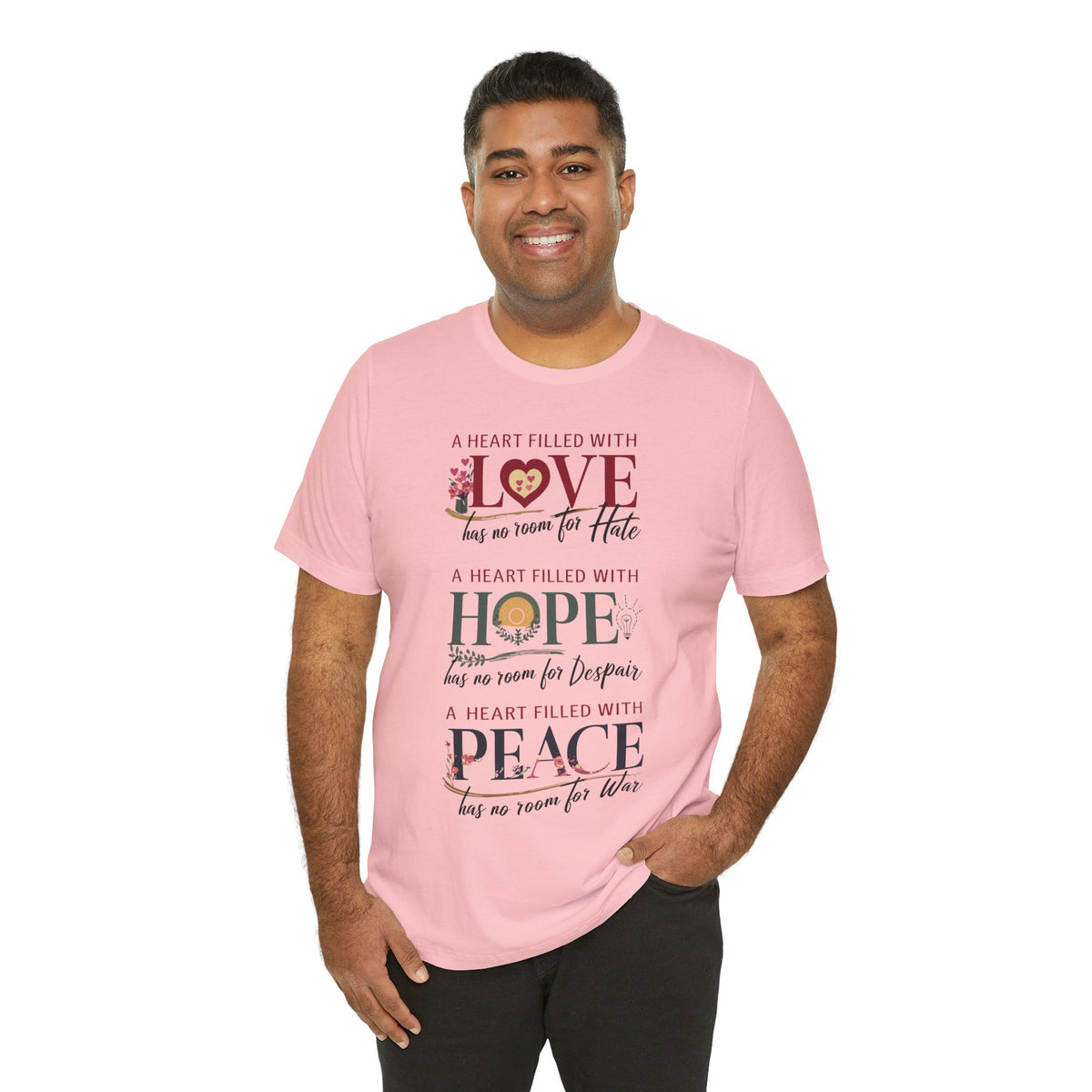 A Heart Filled With Hope Love Peace Unisex Jersey Short Sleeve Tee