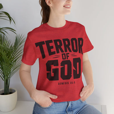 Terror Of God Genesis 35:5 Unisex Jersey Short Sleeve Tee, Black Design