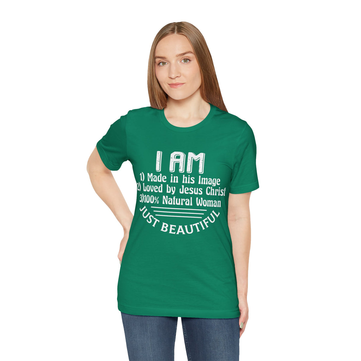 I Am Just Beautiful Women Jersey Short Sleeve Tee, Aesthetic Design