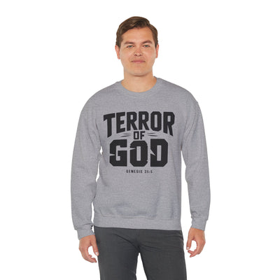 Terror Of God Genesis 35:5 Unisex Heavy Blend™ Crewneck Sweatshirt, Black Design
