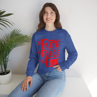 By Faith By Force By Fire Unisex Heavy Blend™ Crewneck Sweatshirt