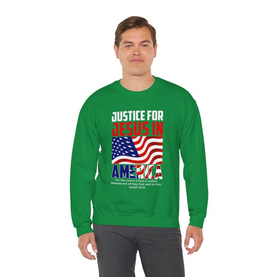 Justice For Jesus In America Unisex Heavy Blend™ Crewneck Sweatshirt, American Flag
