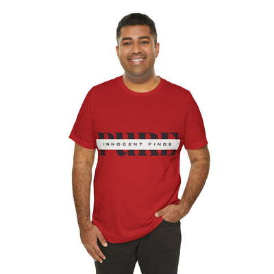 Pure Innocent Finds Unisex Jersey Short Sleeve Tee, Black Design