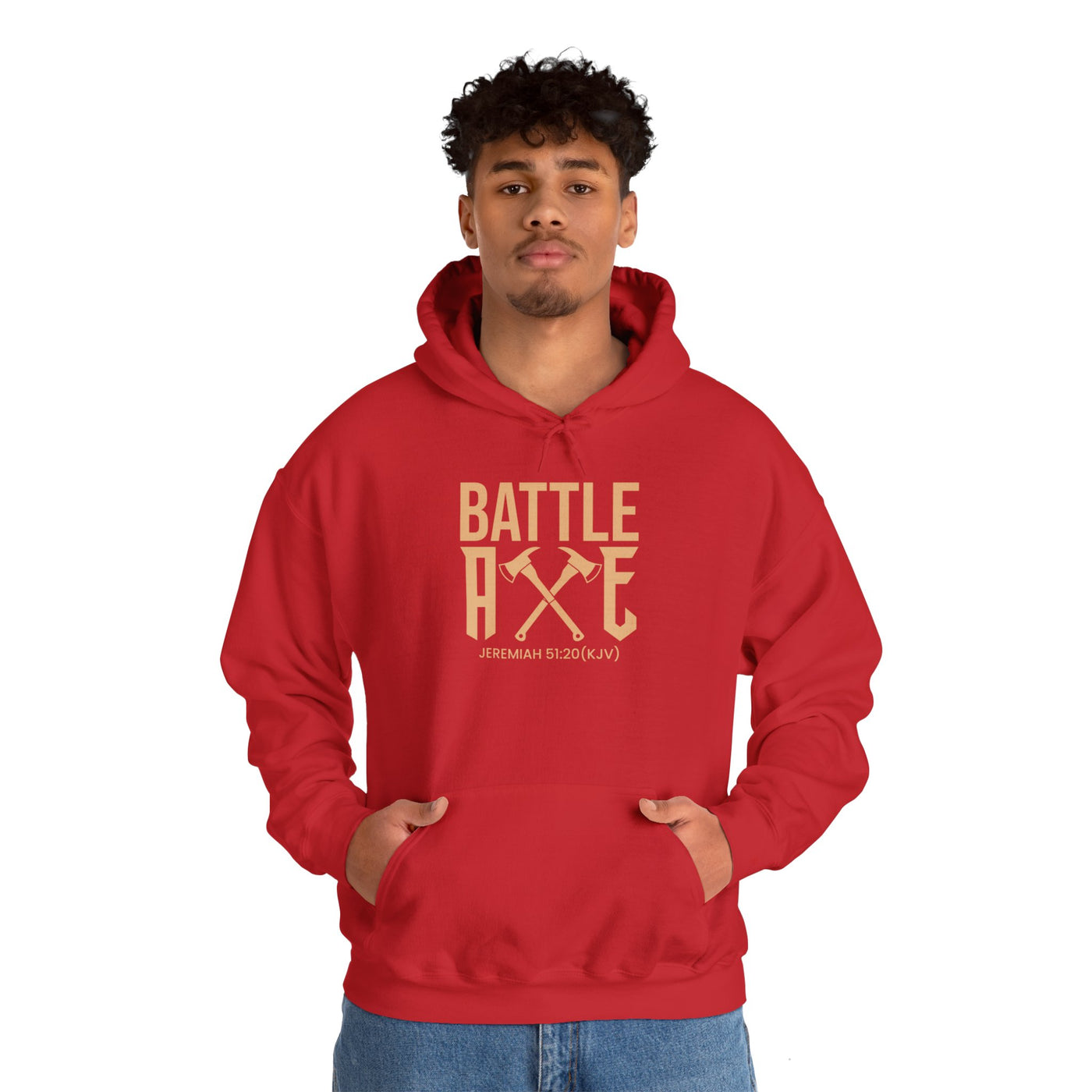 Battle Axe Unisex Heavy Blend™ Hooded Sweatshirt, Golden Design