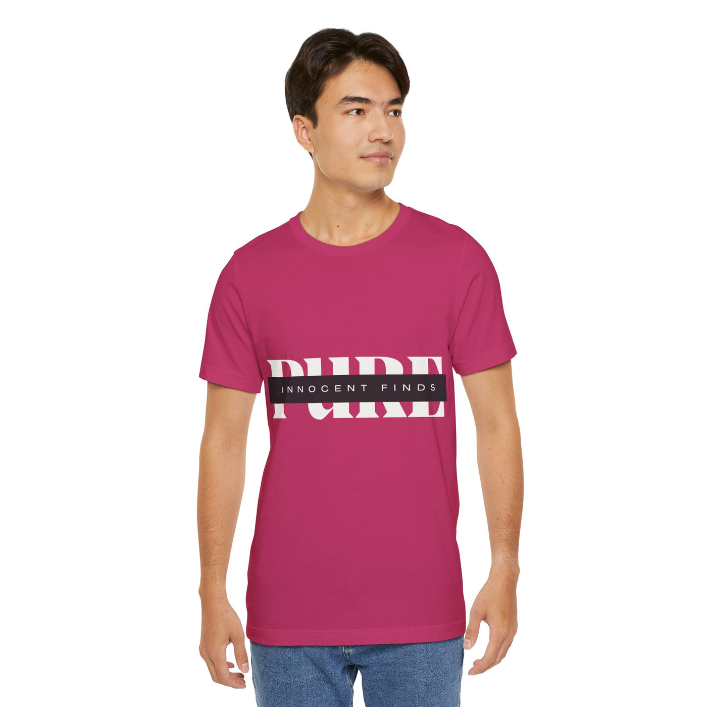 Pure Innocent Finds Unisex Jersey Short Sleeve Tee, White Design