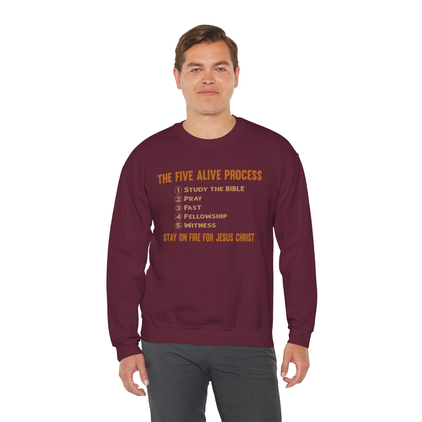 The Five Alive Process Text Based Unisex Heavy Blend™ Crewneck Sweatshirt,