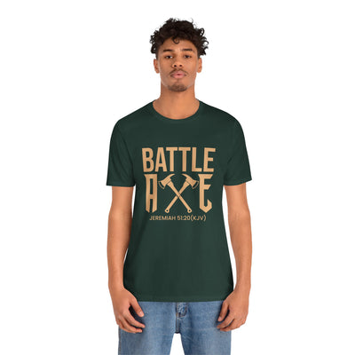 Battle Axe Unisex Jersey Short Sleeve Tee, Golden Design