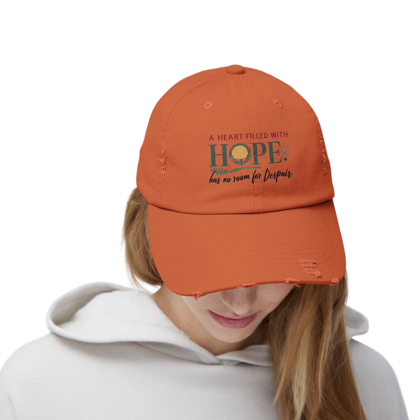 A Heart Filled With Hope Unisex Distressed Cap