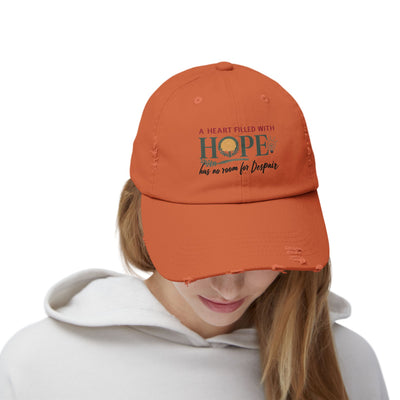 A Heart Filled With Hope Unisex Distressed Cap