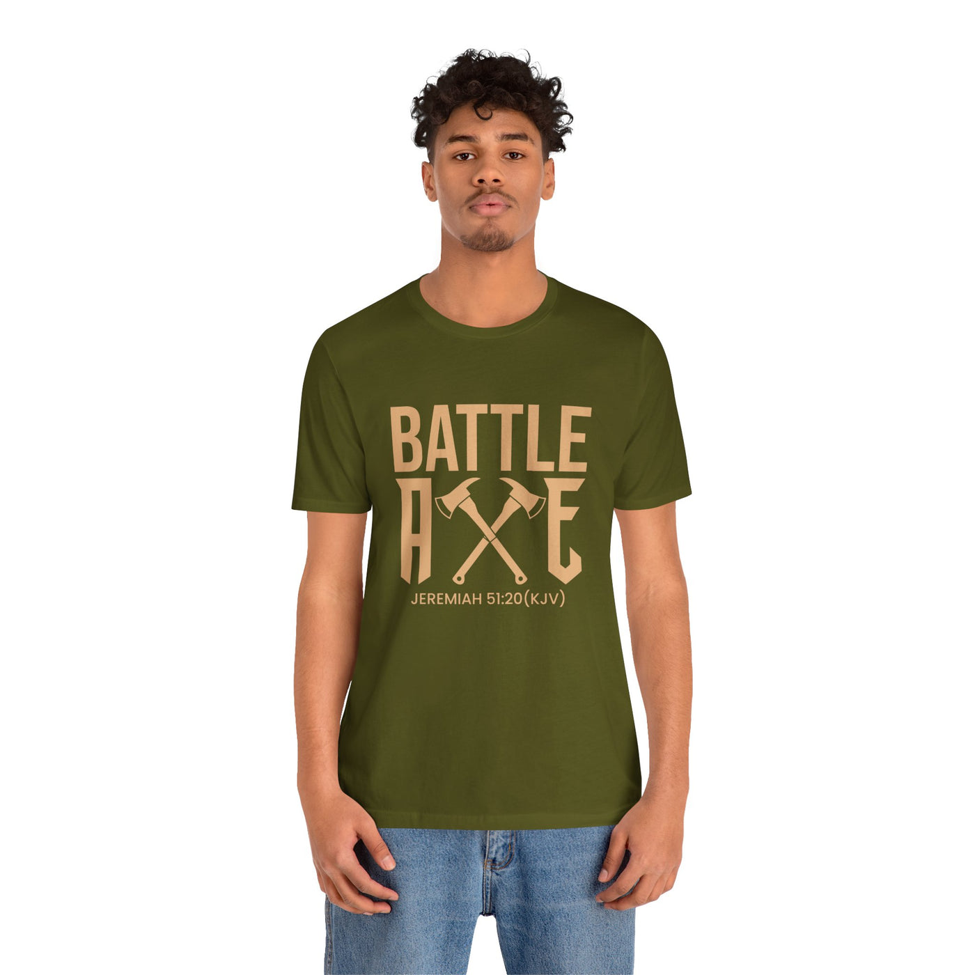 Battle Axe Unisex Jersey Short Sleeve Tee, Golden Design