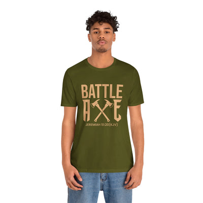 Battle Axe Unisex Jersey Short Sleeve Tee, Golden Design