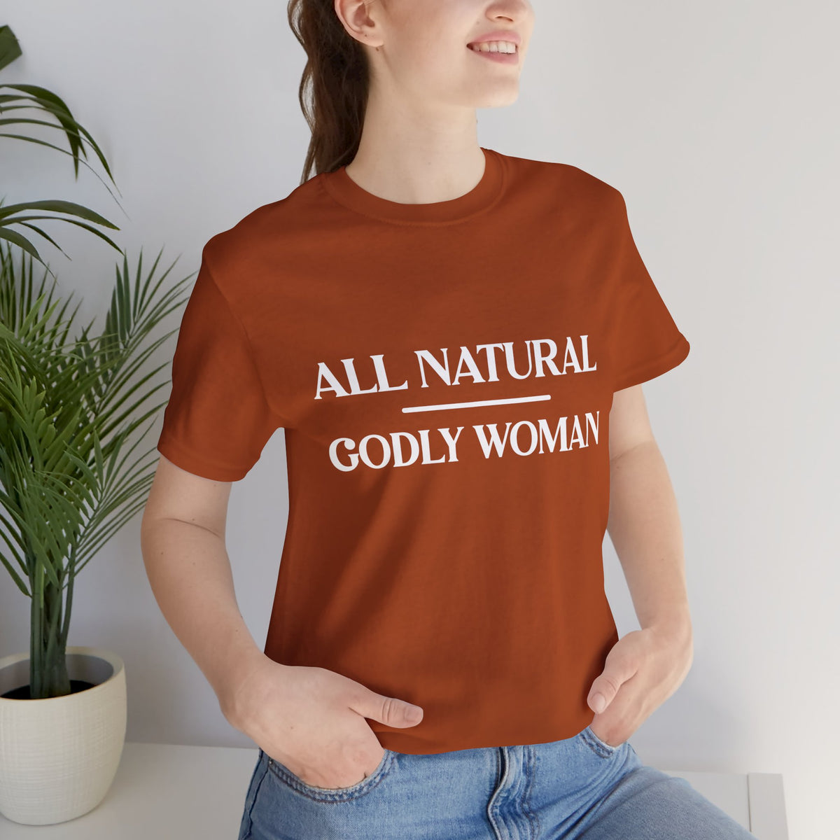 All Natural Godly Woman Jersey Short Sleeve Tee