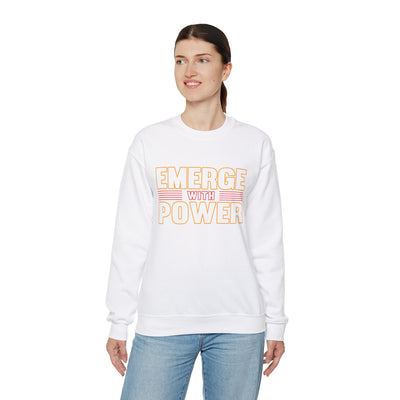Emerge With Power Unisex Heavy Blend™ Crewneck Sweatshirt, Block Design