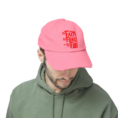 By Faith, By Force And By Fire Unisex Distressed Cap
