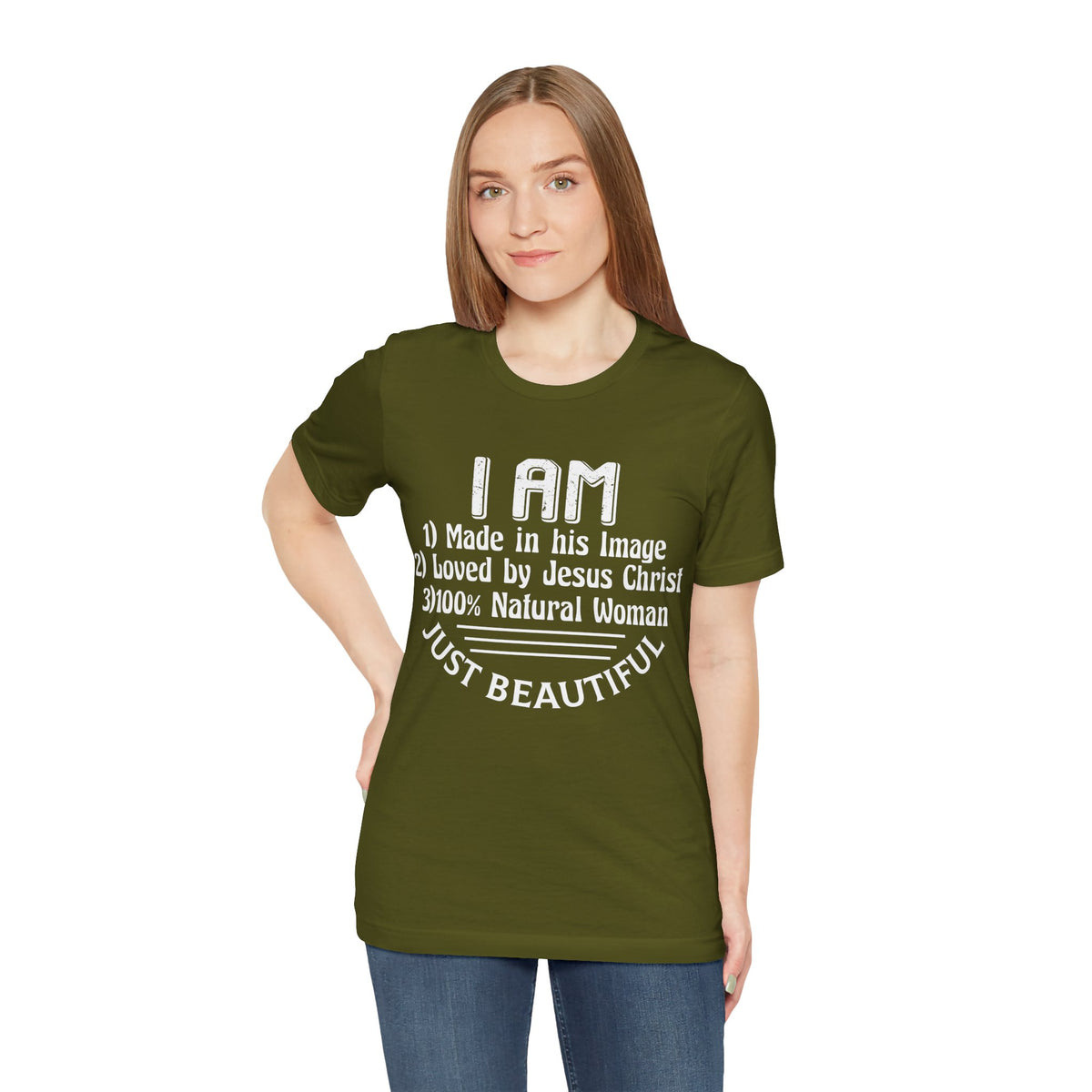 I Am Just Beautiful Women Jersey Short Sleeve Tee, Aesthetic Design