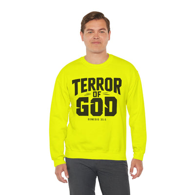 Terror Of God Genesis 35:5 Unisex Heavy Blend™ Crewneck Sweatshirt, Black Design