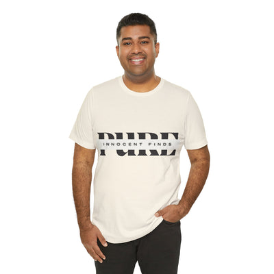 Pure Innocent Finds Unisex Jersey Short Sleeve Tee, Black Design