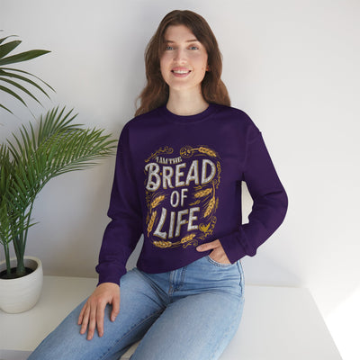 Bread Of Life Unisex Heavy Blend™ Crewneck Sweatshirt, Aesthetic Design