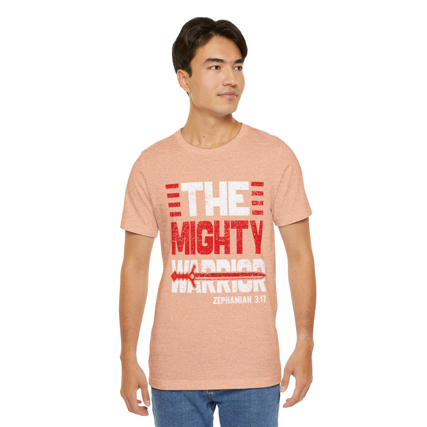 The Mighty Warrior Zephaniah 3:17 Unisex Jersey Short Sleeve Tee