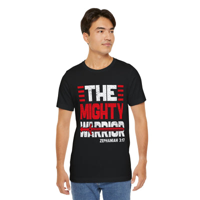 The Mighty Warrior Zephaniah 3:17 Unisex Jersey Short Sleeve Tee