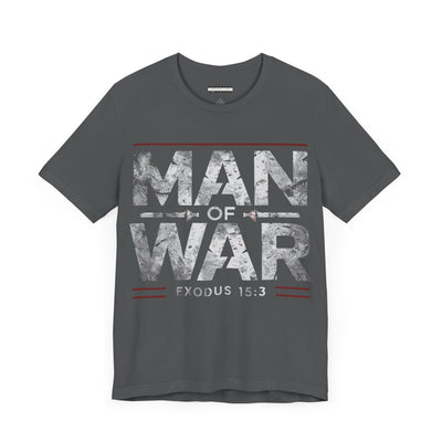 Man Of War Unisex Jersey Short Sleeve Tee, Silver Text Design