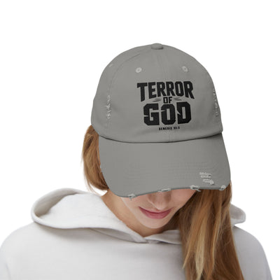 Terror Of God Genesis 35:5 Unisex Distressed Cap, Black Design
