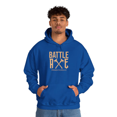 Battle Axe Unisex Heavy Blend™ Hooded Sweatshirt, Golden Design